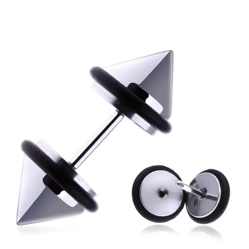 Falošný piercing do ucha z ocele s hladkými špicmi