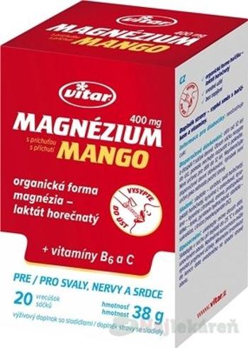 VITAR Magnézium 400 mg + vitamíny B6 a C príchuť mango 20 vrecúšok