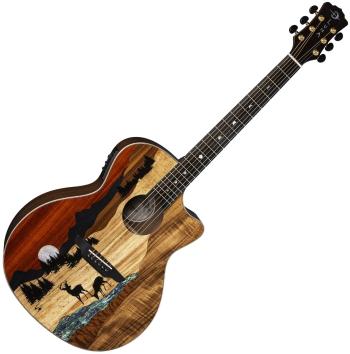 Luna Vista Deer Tropical Wood Deer motif on exotic marquetry Elektroakustická gitara Jumbo