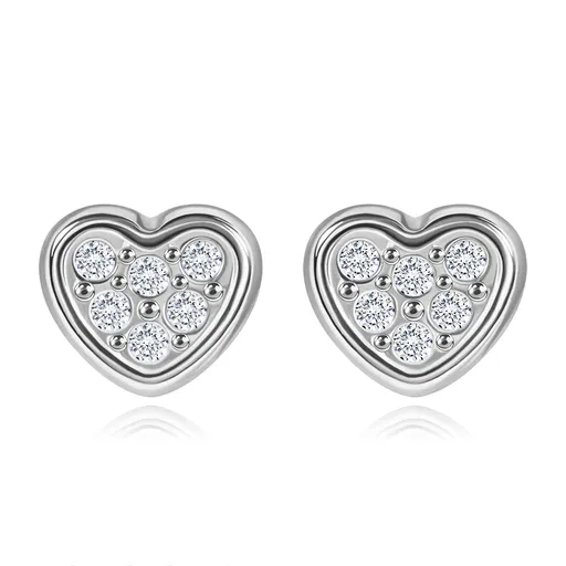Zlaté náušnice 14K srdce so zirkónmi