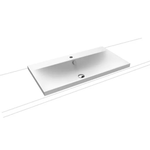 Kaldewei Silenio umývadlo na dosku 3041 90x46 cm alpská biela otvor pre batériu uprostred 904006013001