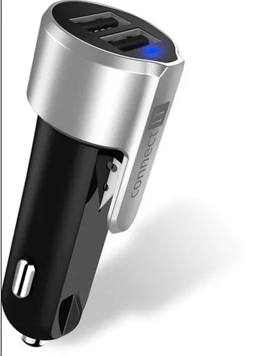 CONNECT IT RescueSafe záchranárska nabíjačka do auta, strieborná