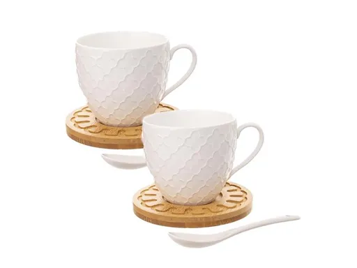 Sada hrnčekov s tanierikom a lyžičkou ORION Whiteline 0,25l