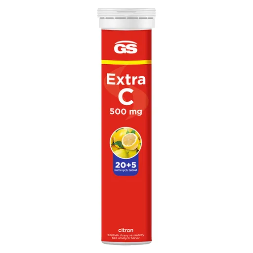 GS Extra C 500 mg citrón 20 + 5 šumivých tabliet