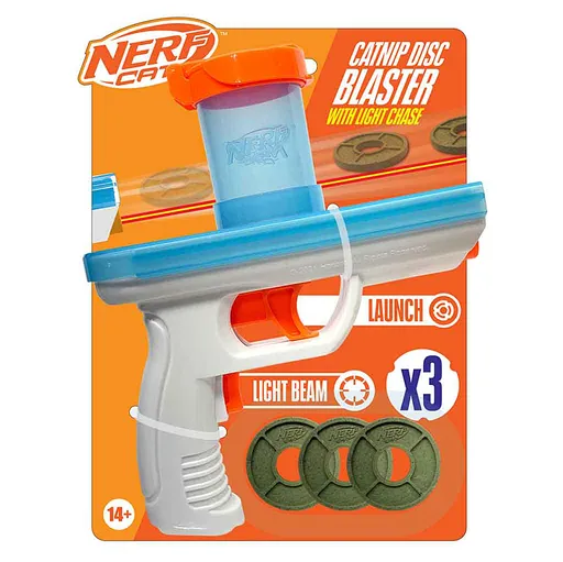 NERF CAT Catnip blaster hračka pre mačky s catnip diskami 3 kusy