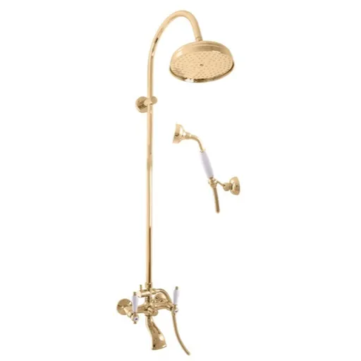 Vaňová batéria RAV Slezák MORAVA so sprchovacím setom 150 mm v zlatom prevedení MK559.5/3Z