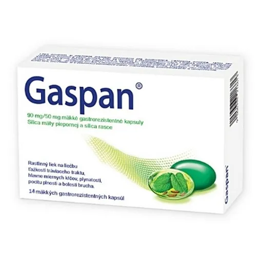 GASPAN 90 mg/50 mg mäkké gastrorezistentné kapsuly 14 kusov