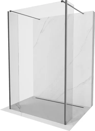 MEXEN/S - Kioto Sprchová zástena WALK-IN voľne stojaca 115 x 30 x 30, transparent, grafit kartáčovaná 800-115-030-222-66-00-030