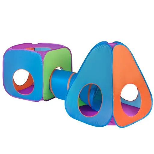 Baby Mix Detský stan 3v1 oranžovo-modrá, 265 x 95x 94 cm