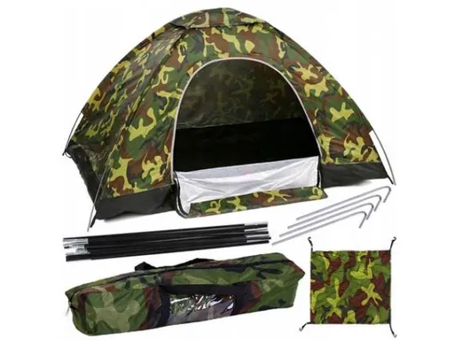 Turistický stan pre max 3 osoby, 2x2m, maskáčový