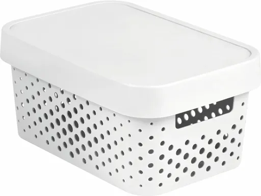 CURVER Úložný box INFINITY DOTS 4,5l s vekom | biela