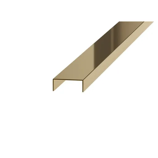 Lišta dekoračná "U" Eviso gold lesk, nerez PVD, dĺžka 270 cm, šírka 20 mm, PRGO0002