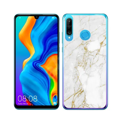 MY ART Ochranný kryt Huawei P30 Lite WHITE STONE (011)
