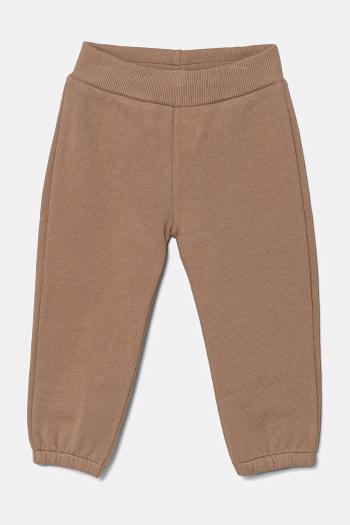 Detské bavlnené tepláky United Colors of Benetton zelená farba, jednofarebné, 3J70AF029