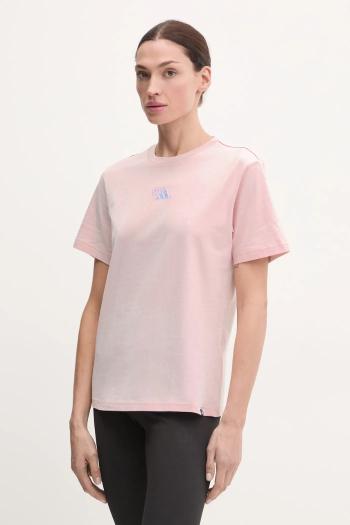 Bavlnené tričko adidas W L MINI TEE dámske, ružová farba, JN8262