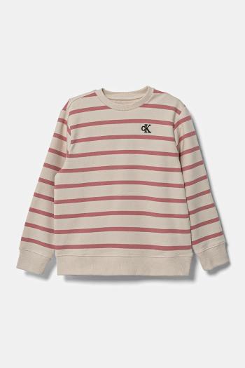 Detská mikina Calvin Klein Jeans ružová farba, vzorovaná, IN0IN00285