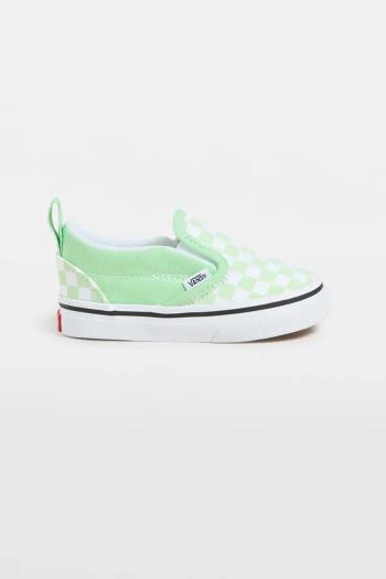 Detské tenisky Vans Slip-On V zelená farba, VN000D0TE2Y1