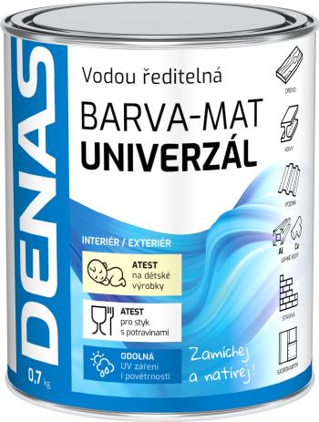 DENAS UNIVERZAL MAT - farba na kov a drevo 0,7 kg 0100 - biela