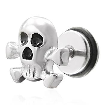 Falošný piercing pirátska lebka - fake plug