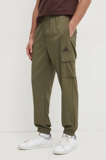 Nohavice adidas Essential pánske, zelená farba, jednofarebné, JD1824