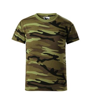 MALFINI Detské maskáčové tričko Camouflage - Maskáčová zelená | 146 cm (10 rokov)