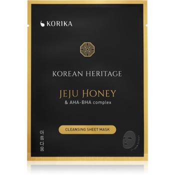 KORIKA Korean Heritage Jeju Honey & AHA-BHA Complex Cleansing Sheet Mask plátenná maska s čistiacim efektom 25 g