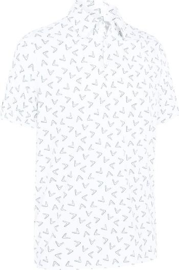 Callaway All-Over Large Chev Printed Mens Bright White S Polo košeľa