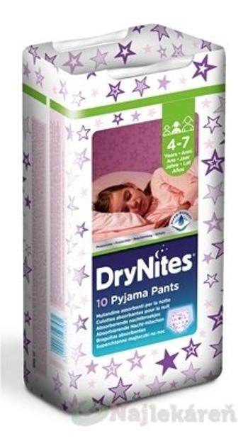 HUGGIES DRY NITES MEDIUM plienkové nohavičky PRE DIEVČATÁ  (4-7 rokov), 10ks