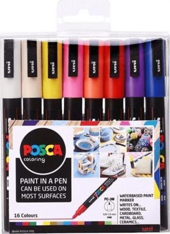 Uni Posca 60.1932 Sada akrylových fixiek 0,9 - 1,3 mm 16 ks
