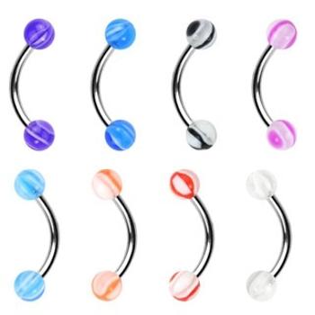 Piercing do obočia MILK SHAKE - Farba piercing: Biela