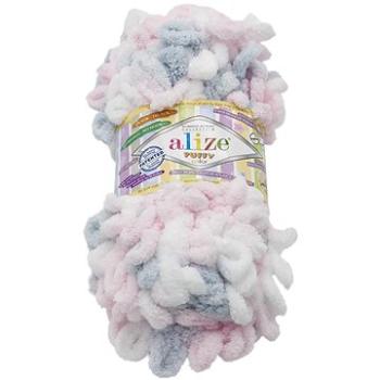 Puffy color 100 g - 5864 biela, sivá, svetloružová (7887)