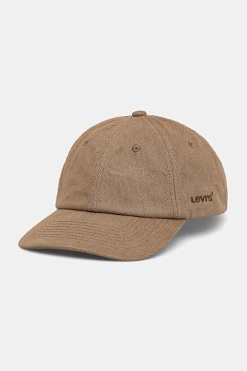 Bavlnená šiltovka Levi's béžová farba, jednofarebná, D7589-0017