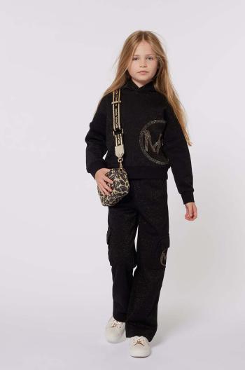 Detské tepláky Michael Kors čierna farba, s nášivkou, R30183
