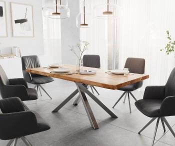 Jedálenský stôl Edge 200x100 XL akácia prírodná krížová podnož