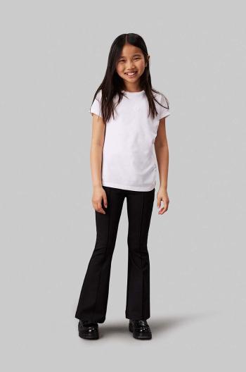 Detské legíny Calvin Klein Jeans PUNTO TAPE FLARE čierna farba, jednofarebné, IG0IG02518