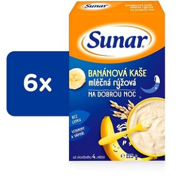 Sunar banánová kaša mliečna ryžová na dobrú noc 6× 225 g (8592084409531)