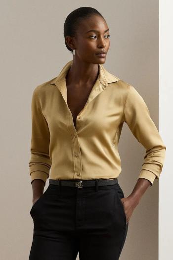 Košeľa Lauren Ralph Lauren béžová farba, regular, s klasickým golierom, 200918715