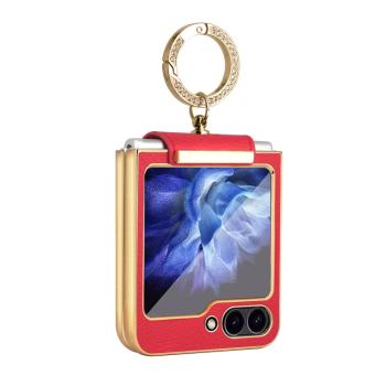 LEATHER Kryt s držiakom pre Samsung Galaxy Z Flip6 5G červený