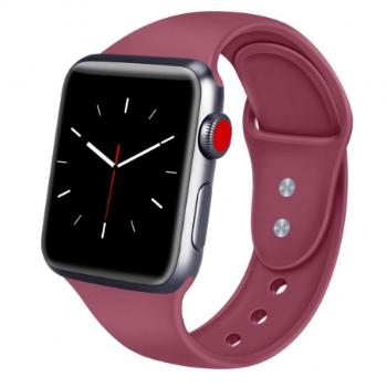 BStrap Soft Silicone remienok na Apple Watch 42/44/45mm, Red Wine (SAP008C19)