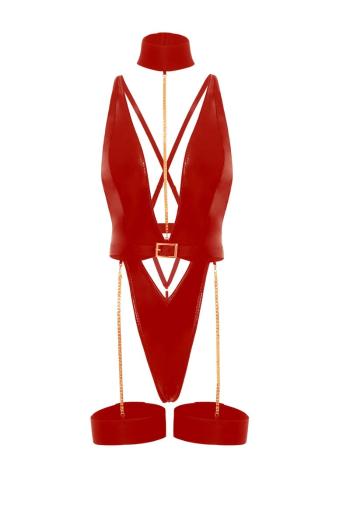 Červené vinylové body Harness Haven