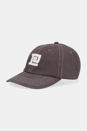 Bavlnená šiltovka P.E Nation Monogram šedá farba, s nášivkou, 252A108