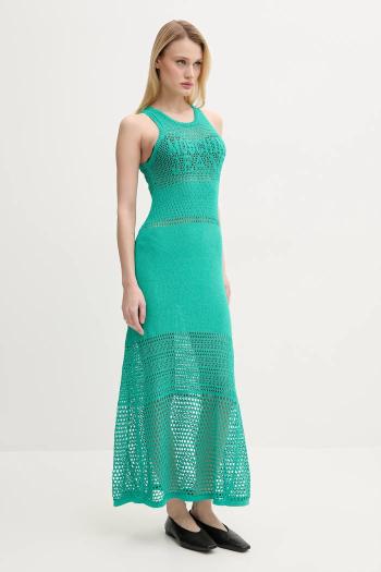 Šaty Moschino Jeans zelená farba, maxi, rovný strih, 0481 3701