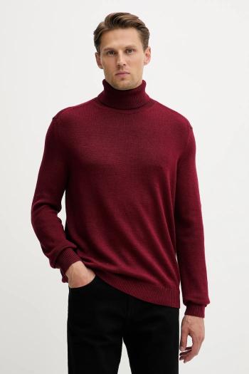 Sveter s prímesou vlny Armani Exchange bordová farba, s rolákom, XM001917 AF14008