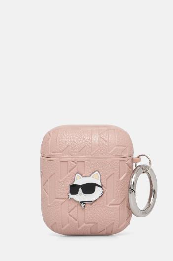 Obal na Karl Lagerfeld AirPods 1/2 růžová barva, KLA2PGCHPP