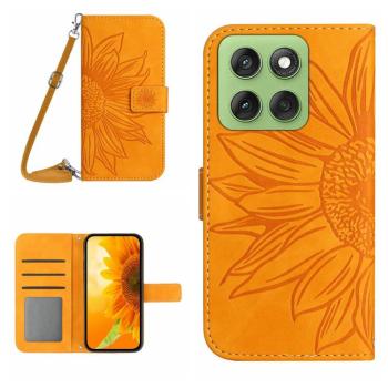 ART SUNFLOWER Peňaženkový obal so šnúrkou pre Motorola Edge 60 žltý