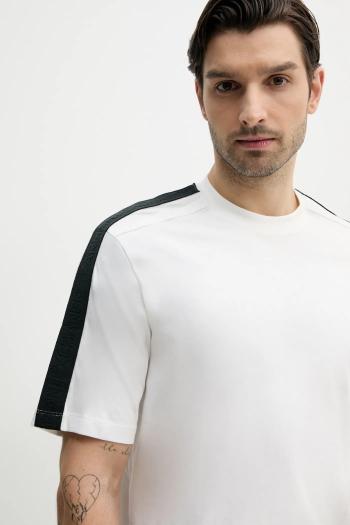 Bavlnené tričko Armani Exchange pánske, biela farba, s potlačou, XM000322 AF10361
