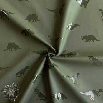 Látka na pršiplášť Dinosaurs dark green