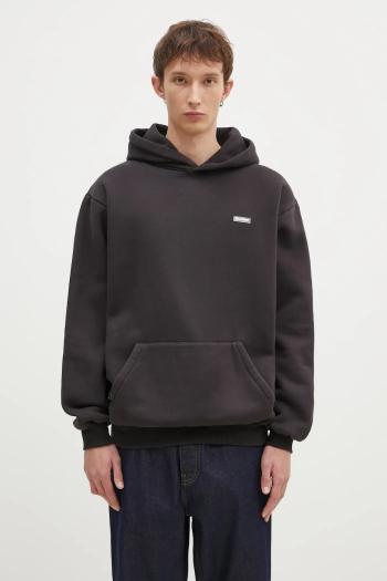 Mikina Butter Goods Basic Pullover Hood pánska, čierna farba, s kapucňou, jednofarebná, BG243203