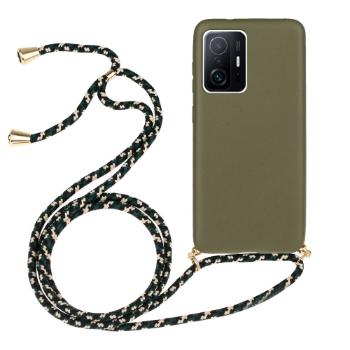 ROPE Kryt so šnúrkou Xiaomi 11T / 11T Pro tmavozelený