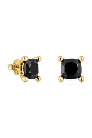 Strieborné pozlátené náušnice Tous Color Black 1004222800